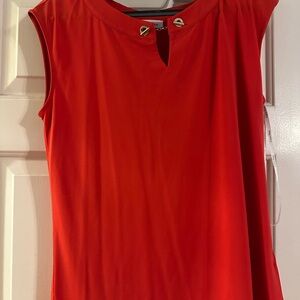 Calvin Klein Vibrant Red Sleeveless Blouse